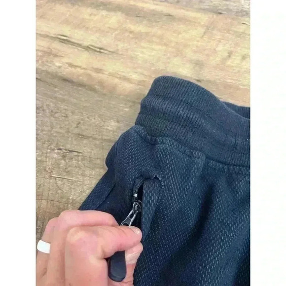 Vtg Nike Y2K 00's Men's L Joggers Blue Textured Swoosh Drawstring Athleisure - Picture 4 of 13